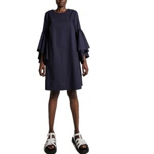 NWT MeiMeiJ Abiti Cotton Blue Bell Sleeve Dress‎ M2EA39 Sz 40
